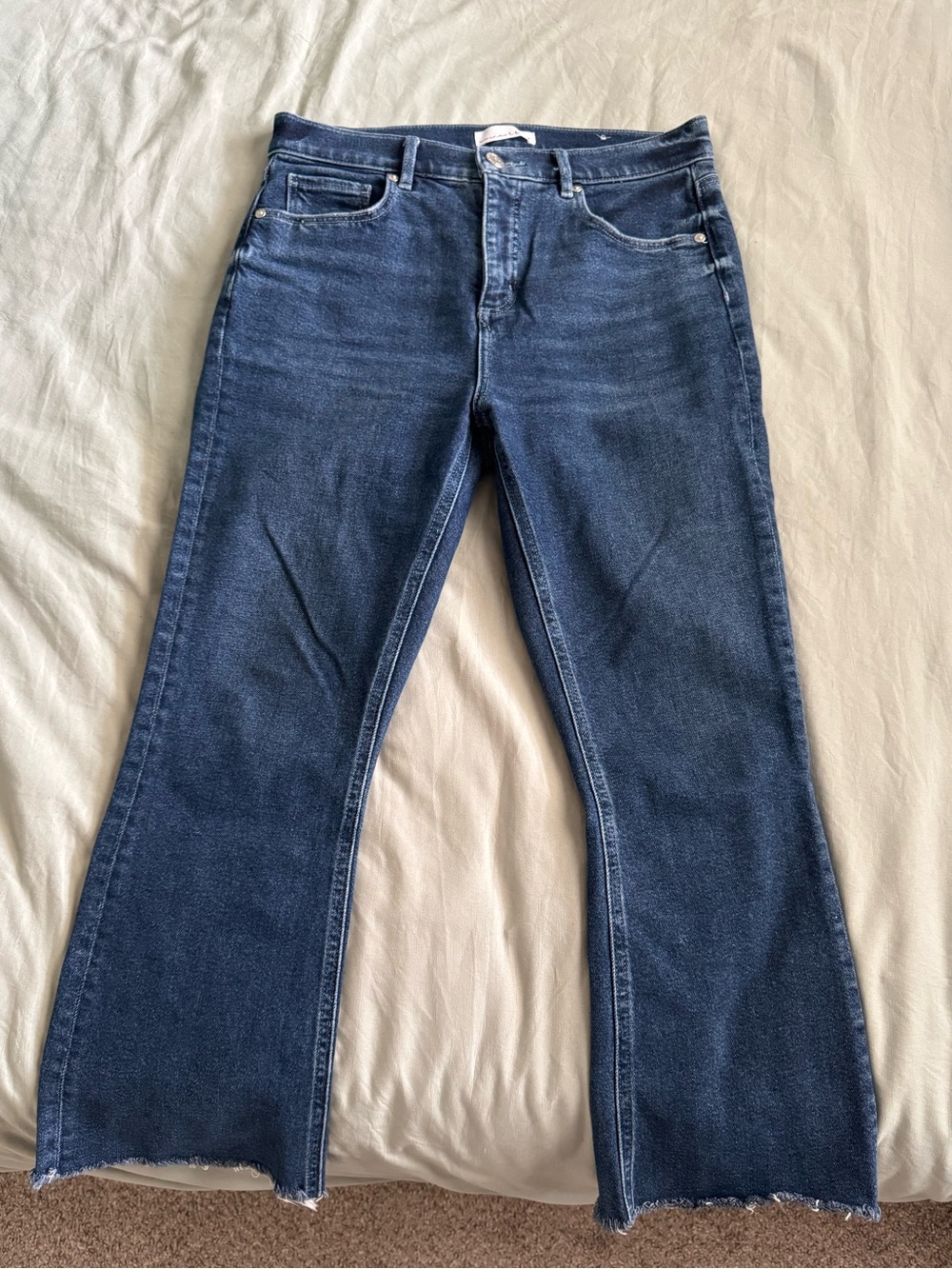 LOFT Classic Dark Blue Jeans - Flare cropped